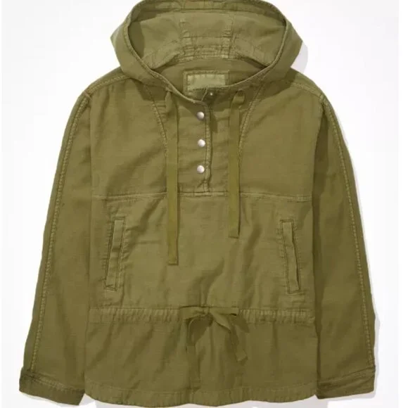 AE Cotton Popover Jacket | Olive | Small - Picture 2 of 6